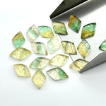 Load image into Gallery viewer, Natural Fluorite Diamond Shape Hand Carved Beads, 16X10 MM Backside Intersections Gemstone, Carved Fluorite, Loose Fancy Beads for Jewelry