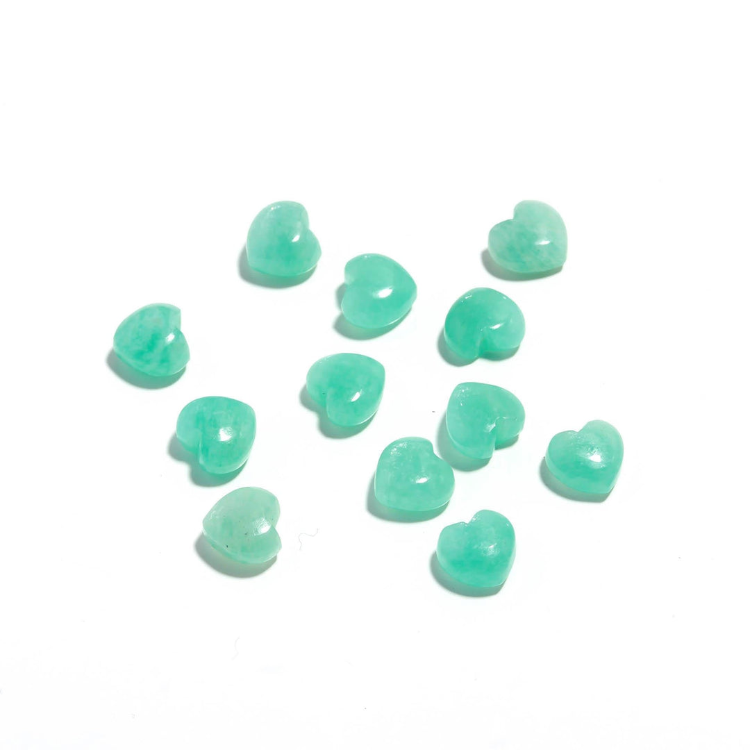 Natural Amazonite Heart Shape Beads, Green Amazonite Heart Shape Charms, Mini Plain Heart Briolette's for Jewelry Making, 8 MM