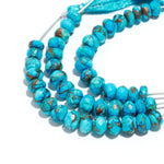 Load image into Gallery viewer, AAA Copper Turquoise Faceted Beads, Blue Copper Turquoise Faceted Rondelle Beads, 9-10 MM Healing Turquoise Beads for Jewelry, Loose Beads