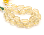 Load image into Gallery viewer, Natural Lemon Quartz Drop Shape Briolettes Beads, Faceted Drop Beads, Football Cutting Teardrop Beads for Jewelry Making, 11-13 MM