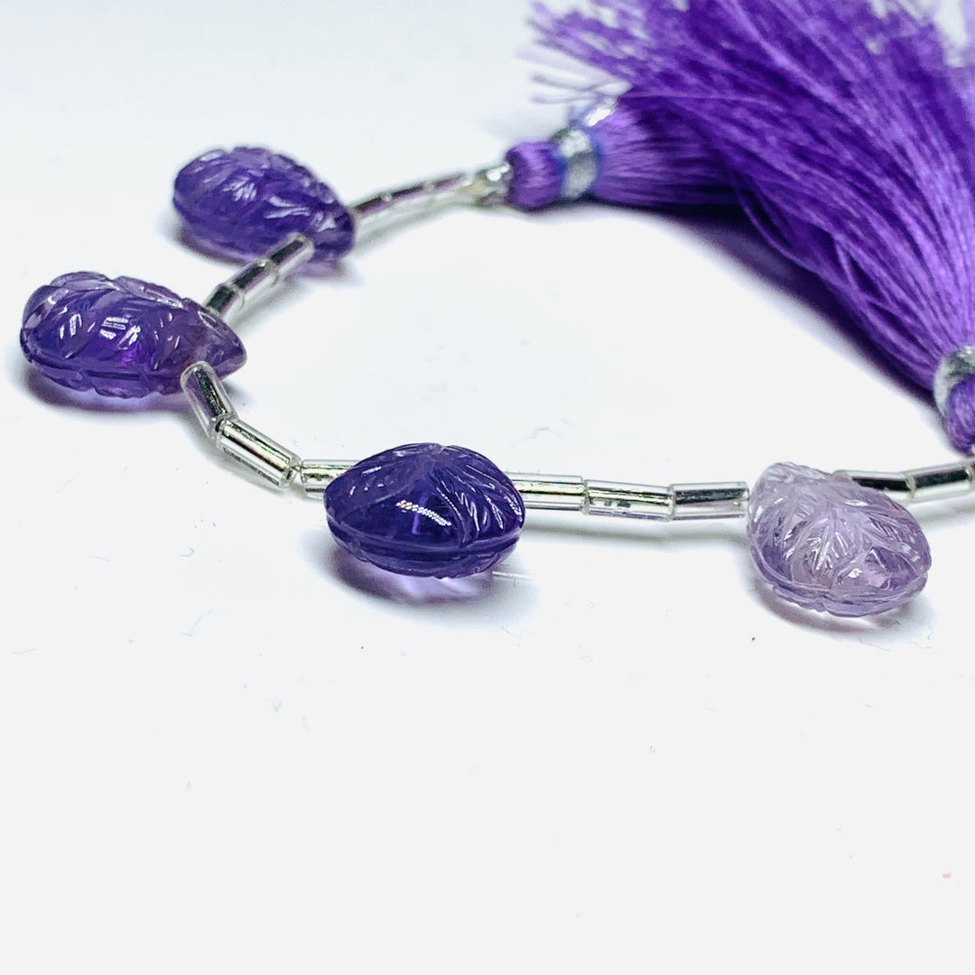 2,3,4,5 pcs 100% Natural Amethyst Fancy Shape Carved Gemstone, Fancy Shape Carving, Carved Gemstone For Jewellery 12 mm
