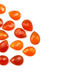 Load image into Gallery viewer, Amazing Carnelian Faceted Pear Shape Beads, AAA+ Quality Teardrop Bead, 9X12 MM Briolette's Beads, Matched Pairs, Jewelry Making Beads