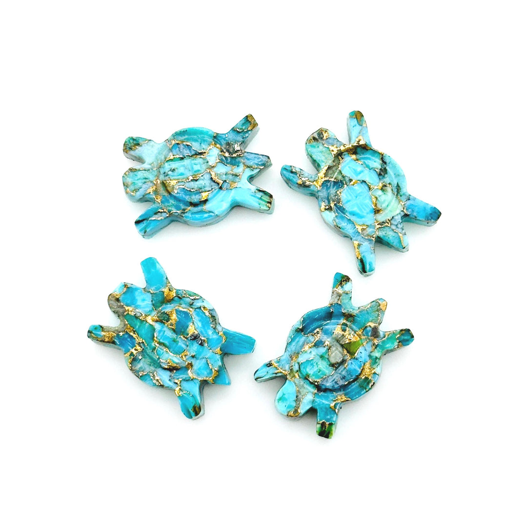 AAA Copper Turquoise Turtle Shape Carving, Blue Turquoise Turtle Shape Gemstone, 16 MM Loose Gemstones, Harmony in Stone, Blue Turtle Charm