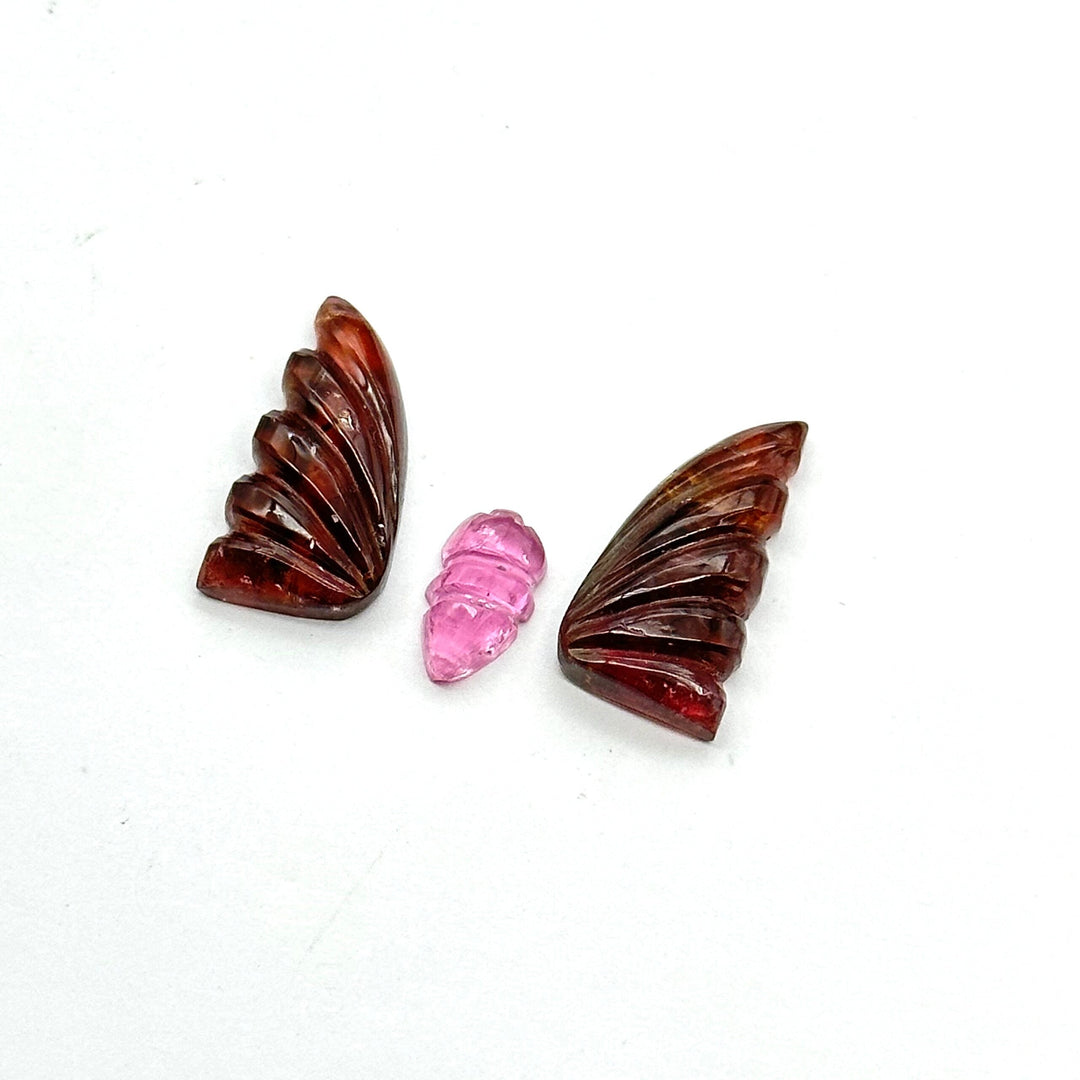 Natural Tourmaline Butterfly Shape Carving Beads, Hand Carved Tourmaline Butterfly Loose Carving, Rare Find Tourmaline Butterfly 25x17 MM