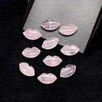 Load image into Gallery viewer, Natural Rose Quartz Carved Lips Shape Beads, Pink Lips Gemstone Beads, Lips Briolette's 14X8 mm, Rose Lips Shape Charm Beads, Jewelry Beads