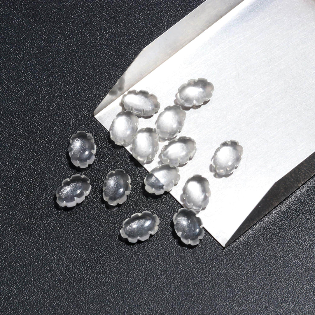 Natural Crystal Quartz Clouds Shape Beads, Faceted Clear Quarz Cloud Shape Beads, Carved Cloud Shape Charms, 12 MM, Loose Carved Briolettes