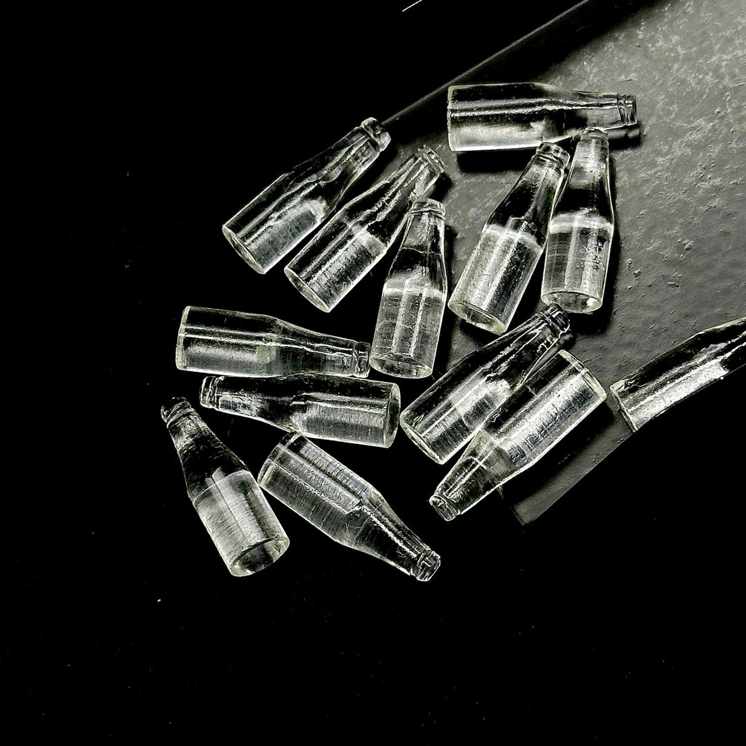 Natural Crystal Quartz Mini Bottle Carving Beads, Bottle Shape Hand Carved Gemstone, Jewelry Making Charms, 7X21 MM Miniature Carvings