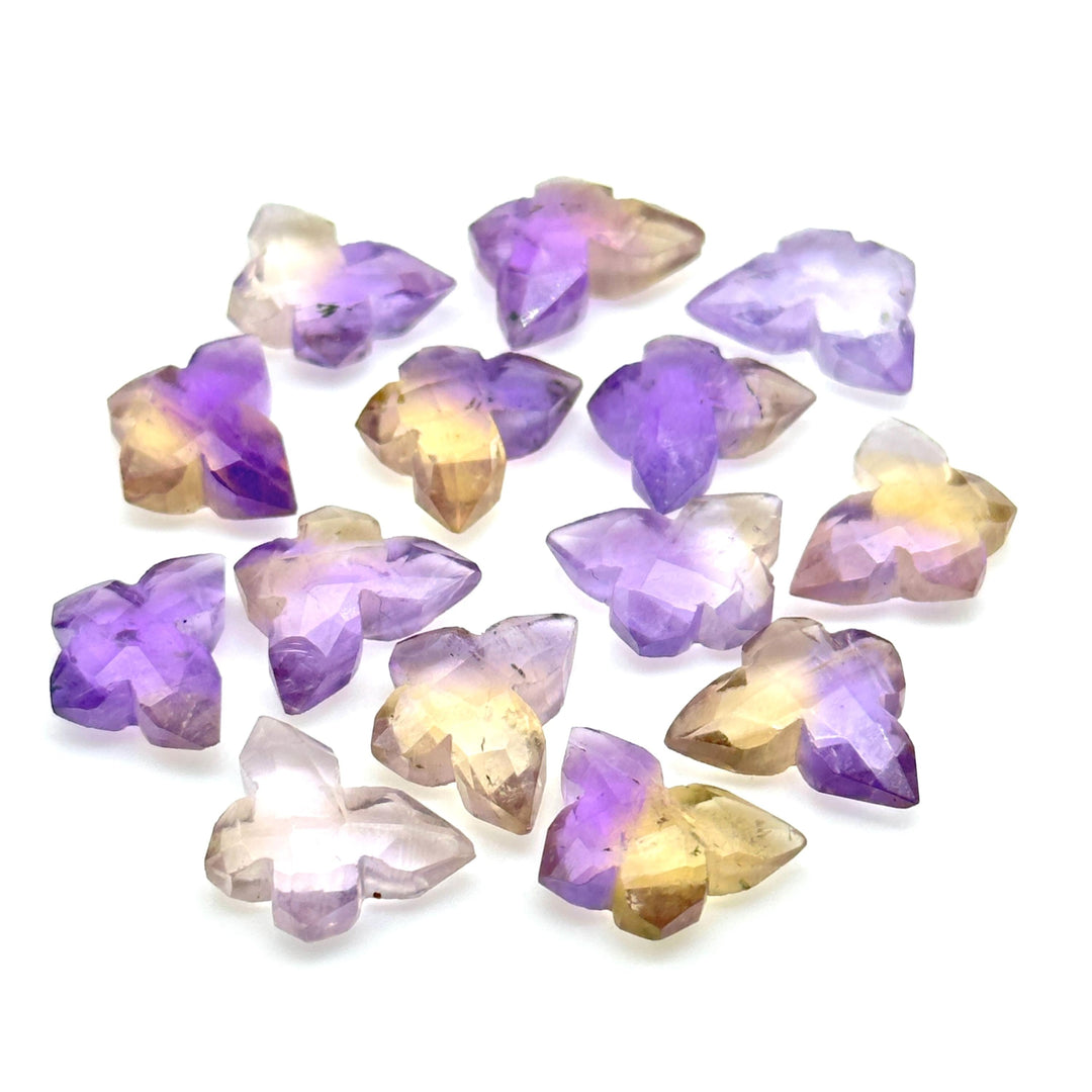 Natural Ametrine Butterfly Shape Beads, Faceted Carving Gemstone Beads, Incest Carving Beads For Jewelry, Butterfly Charms Beads 14x10 MM