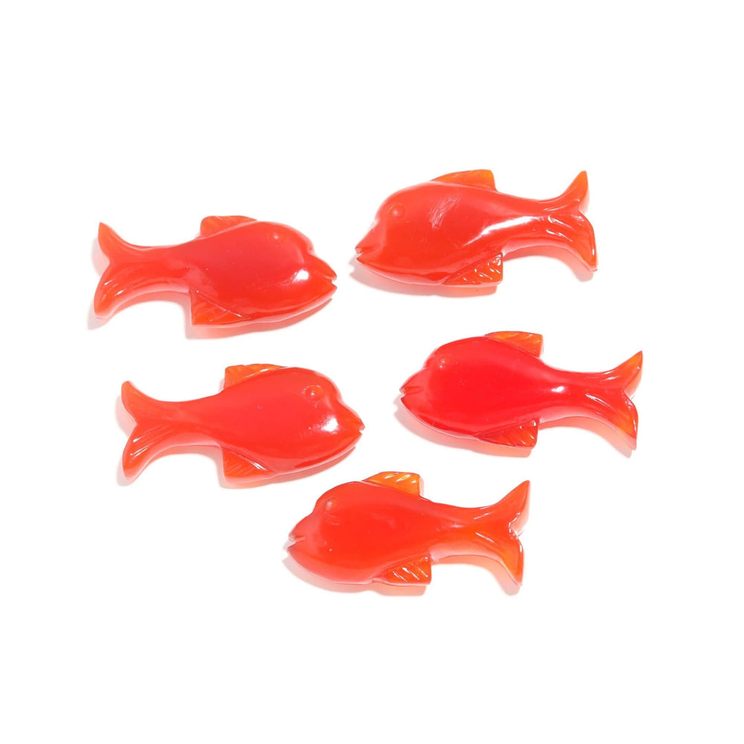 Orange Carnelian Hand Carved Dolphin Shape Stone, AAA+ Carnelian Fish Shape Beads, Jewelry Making Fish Charms, 28 MM