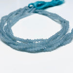 Load image into Gallery viewer, AAA Quality 100% Natural Aquamarine rondelle Shape Beads, 12.5 Inch Strand, Faceted Beads,  Natural Gemstone For Jewellery, 2 mm (Approx)