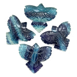 Load image into Gallery viewer, AAA Multi Fluorite Eagle Shape Stone, Natural Fluorite Hand Carved Eagle Shape Gemstone, Jewelry Making, Bird Shape Carving, 30 MM