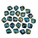 Load image into Gallery viewer, Neon Blue Copper Turquoise Leaf Beads, Faceted Briolette (10x12 mm)
