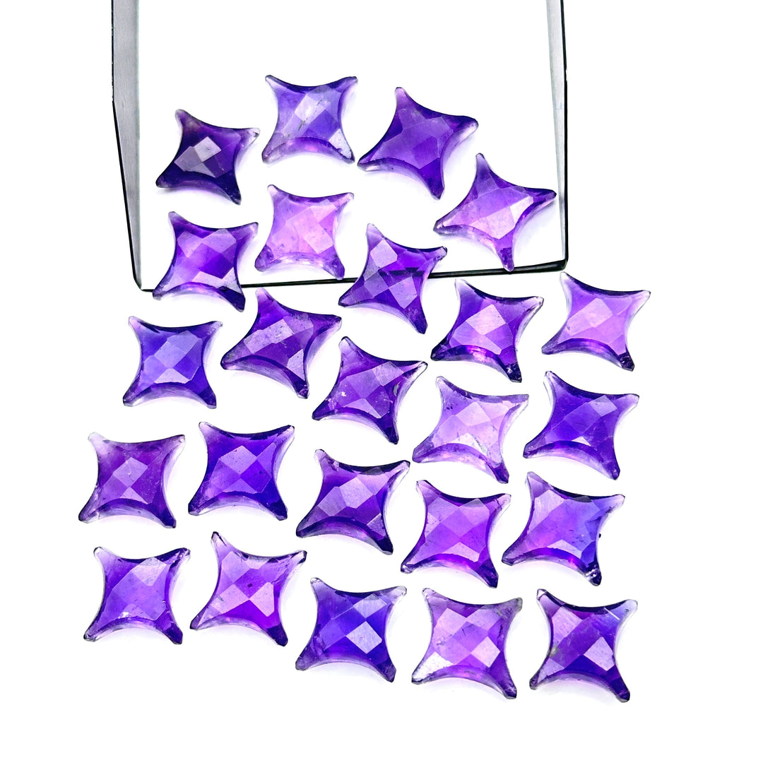 Natural Amethyst Ninja Star Shape Carving Beads, Fancy Star Shape Gemstone Beads, 11X15 MM Jewelry Making Star Shape Briolettes Loose Beads