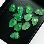 Load image into Gallery viewer, Natural c Shape Carving Gemstone Beads, 9X13 MM Leaf Shape Loose Briolette's, Green Leaves For Jewelry, Wholesale Beads