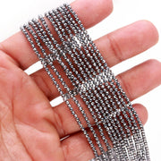 Gun Metal Round Beads, Gun Metal Micro Faceted Round Beads, AAA Metal Gemstone Beads for Jewelry Making, Wholesale Beads, 2-2.5 MM