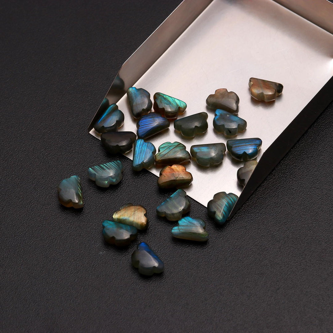 Flashy Labradorite Clouds Shape Gemstone Beads, Labradorite Smooth Cloud Briolette's, Rainy Black Rainbow Cloud for Jewelry Making, 12 MM