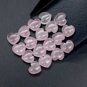 Natural Rose Quartz Heart Shape Briolette's, Pink Smooth Heart Shape Beads, AAA Hand Carved Heart Charms, Jewelry Making Beads 12 MM