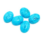 Load image into Gallery viewer, Blue Turquoise Scarab Carved Gemstone, Turquoise Scarab Carving Beads, Insect Beads, 16X12 MM, Home Decor Crystals, Reiki Healing