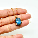 Load image into Gallery viewer, Flashy Labradorite Carved Scarab Necklace, Natural Labradorite Hand Gemstone Necklace, Sterling Silver Necklace, 16 MM Scarab, Gift For Her