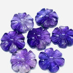 Load image into Gallery viewer, 2,3,4,5 Pcs Natural Amethyst Hand Carved Flower Shape, Carved Flower Shape Gemstone For Jewellery, Flower Shape Gemstone, 12 mm