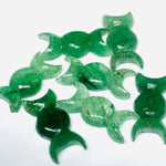 Load image into Gallery viewer, Natural Green Strawberry Hand Carved Triple Moon Shape Bead, Strawberry Triple Moon Shape Carving Loose Gemstone Beads for Jewlery, 22X10 MM