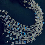 Load image into Gallery viewer, AAA Quality 100% Natural Rainbow Moonstone Trillion Shape Carving Beads Strand, 8 Inch Strand, Carved Gemstone, Gemstone For Jewellery 8X5mm