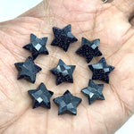 Load image into Gallery viewer, AAA Black Sunstone Star Shape Briolettes, Sunstone Star Beads, Hand Carved Sunstone Star for DIY Crafts, Shiny Black Star for Jewelry, 15 MM