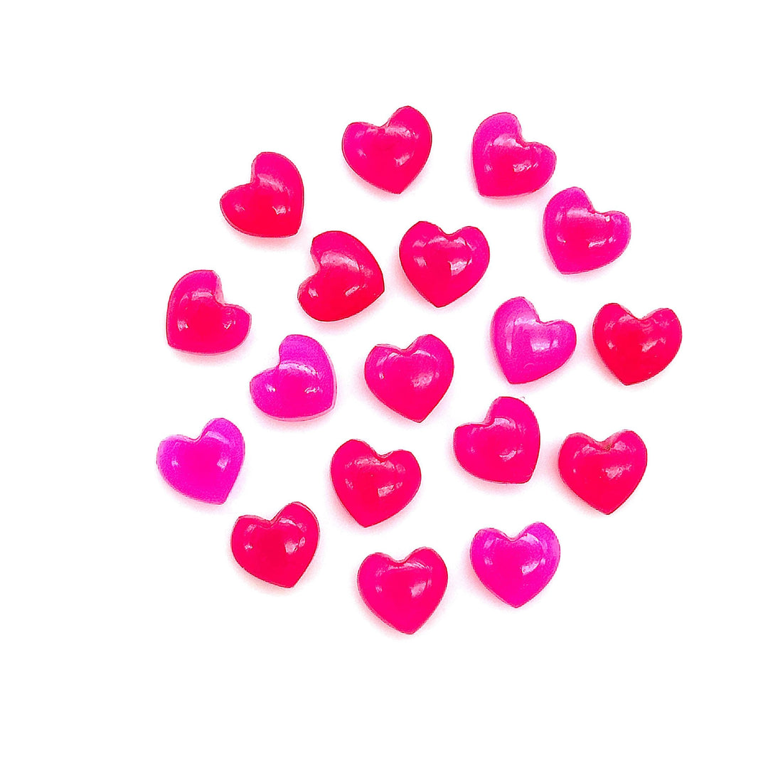 Hot Pink Chalcedony Heart Shape Briolettes, AAA Pink Chalcedony Smooth Heart Shape Beads, Loose Gemstones, 8 MM Heart Charms for Jewelry