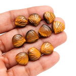 Load image into Gallery viewer, Tiger Eye Shell Shape Beads, Natural Brown Tiger Eye Seashell Carved Gemstone for Jewelry Making 12 MM