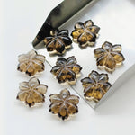Load image into Gallery viewer, Natural Smoky Quartz Flower Shape Carved Gemstone, Flower Shape Carving Loose Gemstone Beads, 15mm Fancy Shape Hand Carved Beads for Jewlery