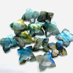 Load image into Gallery viewer, Natural Labradorite Flower Gemstone: Hand Carved Jewelry Stone (12mm)