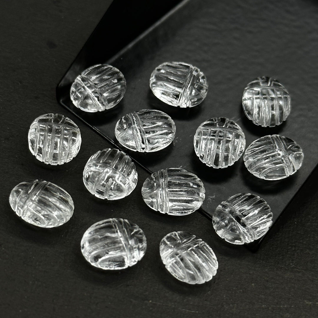 Crytal Quartz Scarab Shape Gemstone Beads, Crystal Quartz Beetle Face Carving Beads, Animal Carvings, Gemstone Charm Beads, 10X12 MM