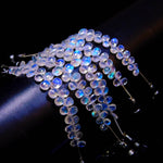 Load image into Gallery viewer, Faceted Rainbow Moonstone Pear Beads: AAA Briolettes, 4 Inch Strand