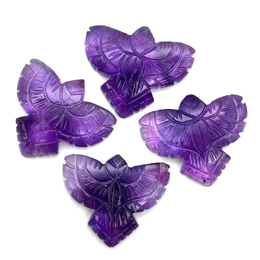 AAA Purple Amethyst Eagle Shape Carved Stone, Natural Amethyst Hand Carved Eagle Shape Gemstone, Jewelry Making, Bird Shape Carving, 30 MM