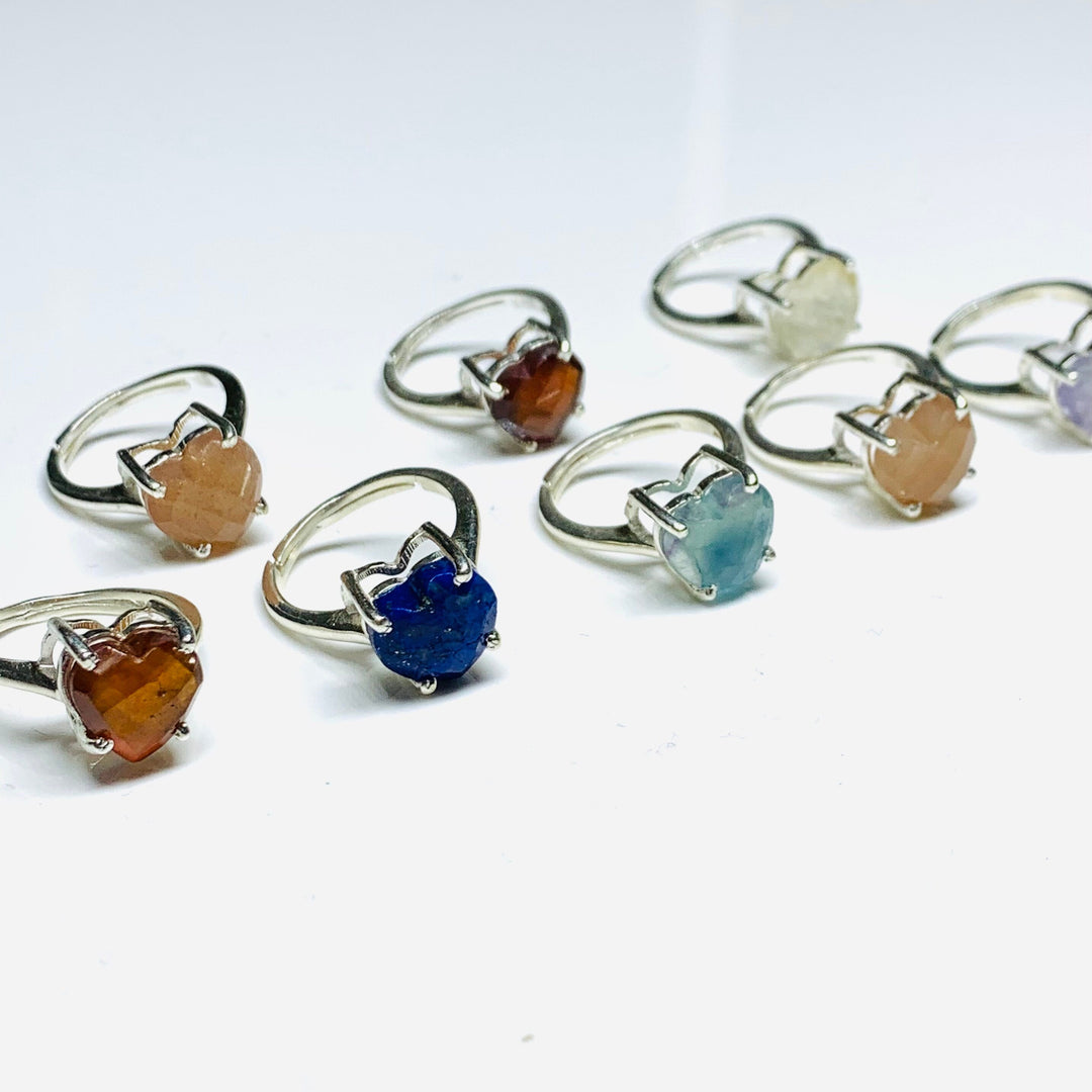 925 Silver, AAA Quality 100% Natural Gemstone Adjustable Rings, Star Shape Gemstone, Star Shape Carving, Gemstone For Jewellery, 10 mm