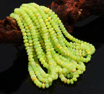 Load image into Gallery viewer, Parrot Green Opal Smooth Rondelle Beads, Neon Green Opal Beads for Jewelry Making, Wholesale Loose Beads 8 - 9 MM Dyed Opal for Craft Making