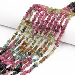 Load image into Gallery viewer, Watermelon Tourmaline Uncut Shape Beads, 16" Multi Tourmaline Uncut Bead, Natural Tourmaline Uncut Beads Strand, 4 MM, Nuggets &amp; Chips Beads