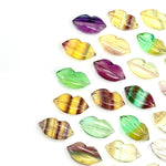 Load image into Gallery viewer, Beautiful Natural Multi Fluorite Lips Shape Beads, Hand Carved Lips Shape Gemstone Beads, Lips Shape Gemstone Charm, 14X8 MM, Briolette Bead