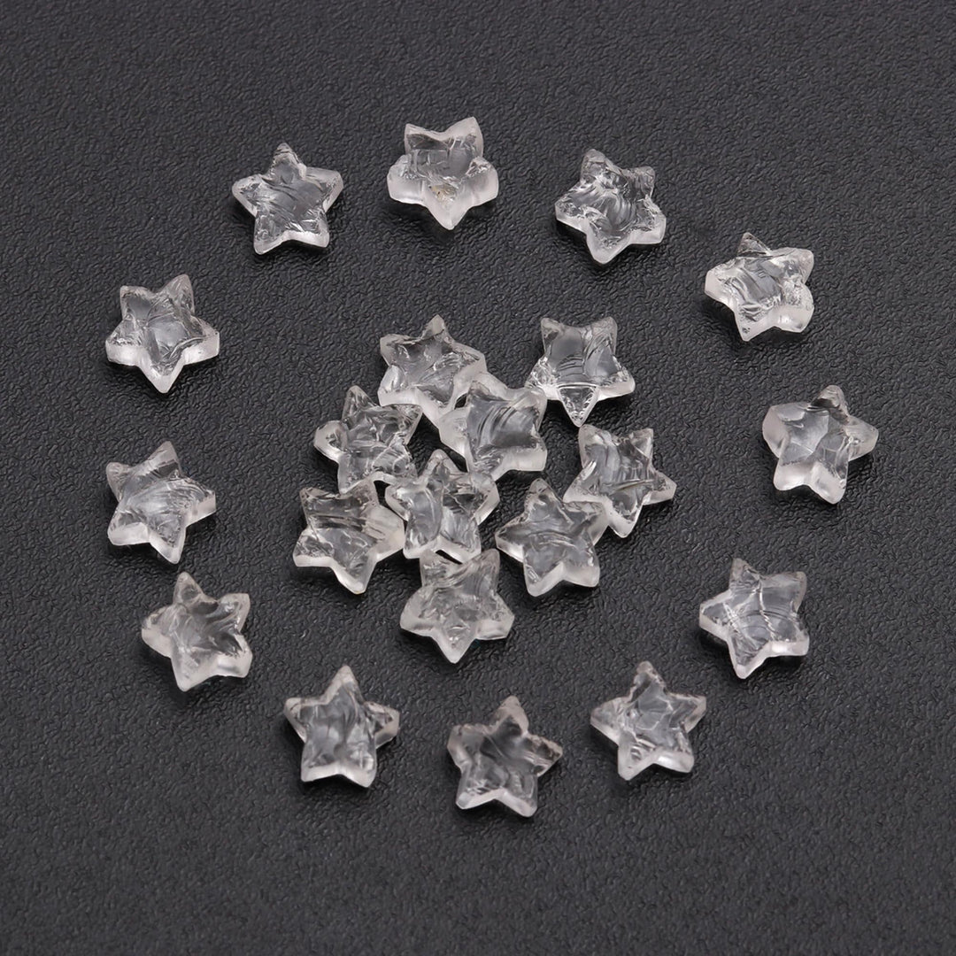 New!! Natural Crystal Quartz Rough Star Shape Beads, Clear Crystal Quartz Star Shape Gemstone For Jewlery, Loose Star Beads 10 MM, Raw Stars