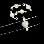 Load image into Gallery viewer, Natural White Moonstone and Pearl Charms, White Moonstone Heart Silver Charms, Gemstone Beads, Craft Making, 925 Silver Charms Wholesale
