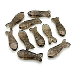 Load image into Gallery viewer, Hand Carved Smoky Quartz Fish Charm: Deep Sea Jewelry Finding