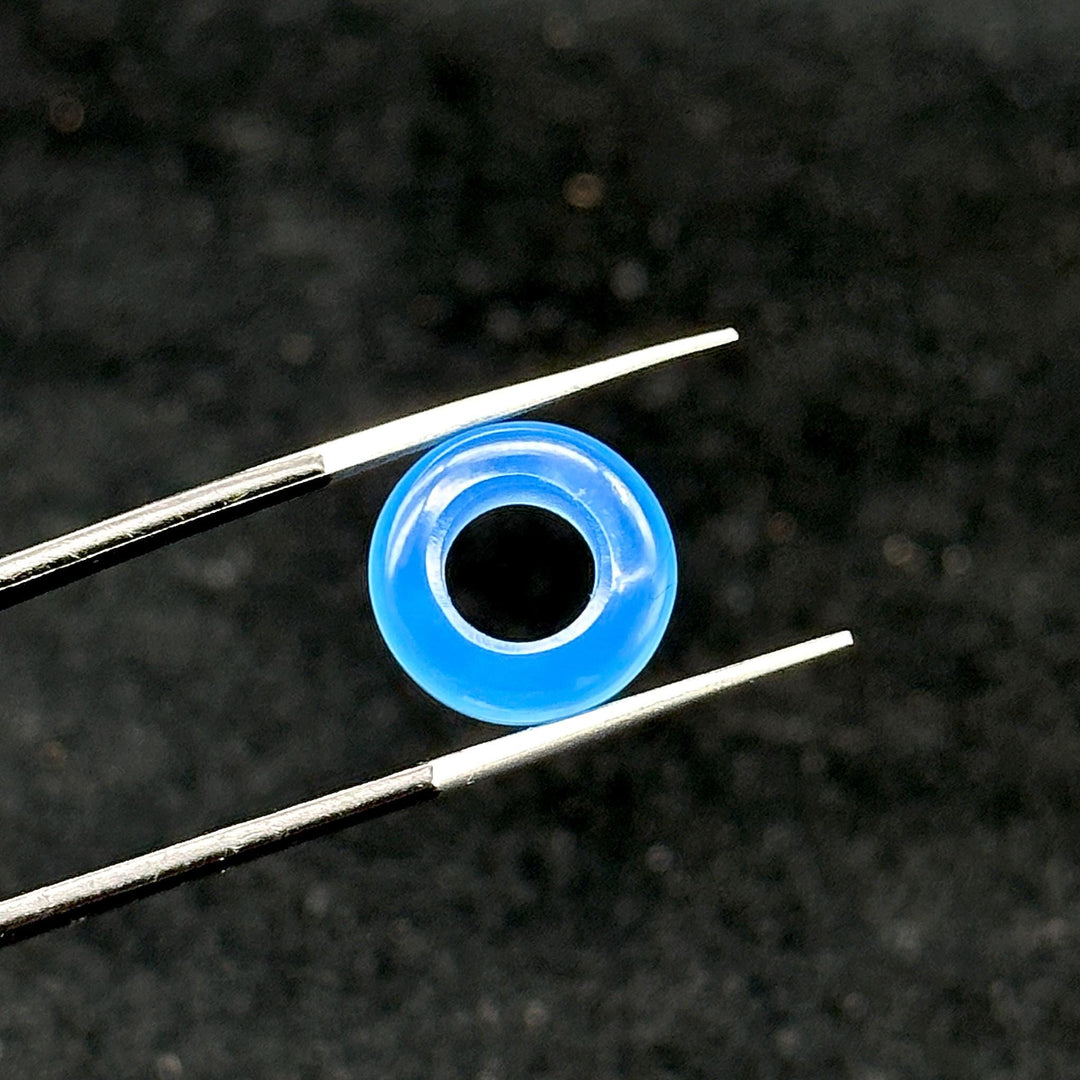Blue Chalcedony Donut Shape Gemstones, Blue Chalcedony Donut Carving, Healing Gemstone Beads, 12 mm Smooth Donut Beads, Gemstone Rings