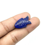 Load image into Gallery viewer, Natural Lapis Lazuli Fish Carving Gemstone, Hand Carved Fish Shape Gemstone, Healing Lapis Lazuli 17X26 MM Blue Fish Charm Best For Jewelry