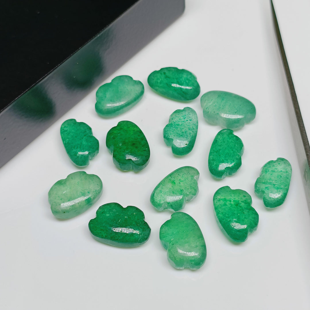 2,3,4,5,6 Pcs 100% Natural Green Strawberry Clouds Shape Smooth  Loose Gemstone,  Smooth Carved Gemstone, Gemstone For Jewellery 12X7 mm