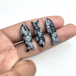 Load image into Gallery viewer, Natural Black Jasper Handmade Fish Carving, Fish Shape Carved Gemstone Briolette's, Jewelry Making Beads, 30 MM Loose Gemstone Fishes