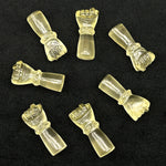 Load image into Gallery viewer, Natural Lemon Quartz Hand Shape Carving, Lemon Quartz Punch Shape Stone, 27 MM Loose Hand Fist Charm For Jewelry Making, Hamsa Charms