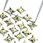 Load image into Gallery viewer, Dalmation Jasper Ninja Star Shape Carving Beads, Fancy Star Shape Gemstone Beads, 11X15 MM Jewelry Making Star Shape Briolettes Loose Beads