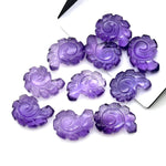 Load image into Gallery viewer, AAA+ Amethyst Carved Shell Beads, Hand Carved Snail Shell Shape Gemstone, 16 MM Beach Shell Charm Beads For Jewelry, February Birthstone