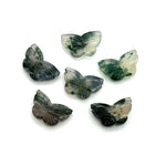 Load image into Gallery viewer, Carved Moss Agate Butterfly Beads: Handmade Gemstone Jewelry Making (11x18mm