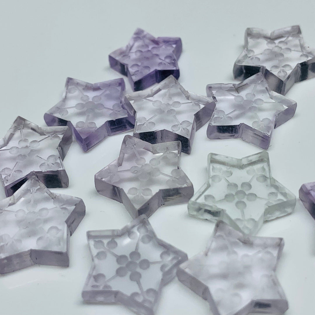Natural Pink Amethyst Star Shape Briolettes, Intaglio Carved Star Shape Gemstone for Jewlery, Handmade Incarving Star Loose Stones, 13 MM